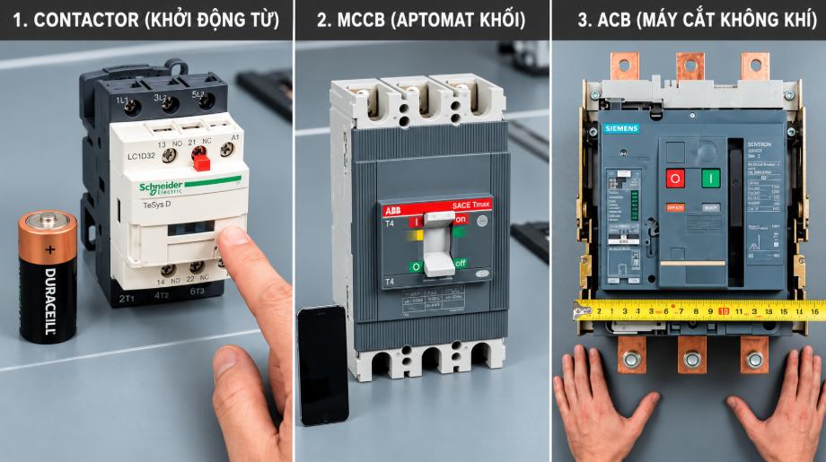 ATS là gì? Tìm hiểu cấu tạo, nguyên lý hoạt động và ứng dụng 4 3 Dòng thiết bị đóng cắt phổ biến trong tủ ATS